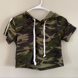 NEW Hooded Army Crop Top